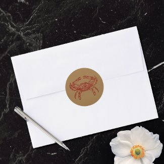 Vintage red   crab in kraft