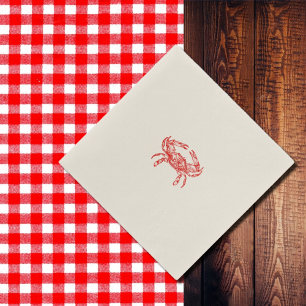 Vintage red crab napkins