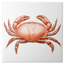 Vintage Red Crab Nautical Wildlife and Seafood