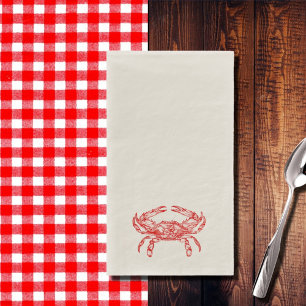 Vintage red crab paper guest towels