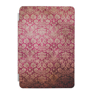 Vintage Red Cream Grunge Floral Damask Pattern iPad Mini Cover