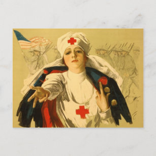 Vintage Red Cross Nurse Postcard