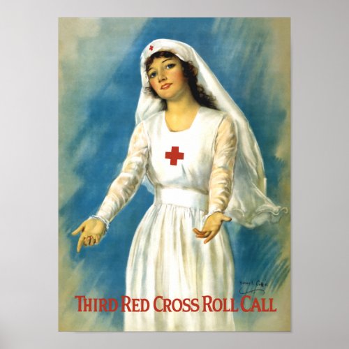 Vintage Red Cross Nurse Poster