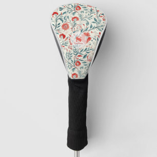 Vintage Red Daisy Floral Pattern - Botanical Golf Head Cover