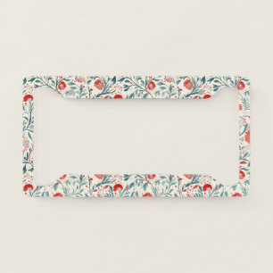 Vintage Red Daisy Floral Pattern - Botanical License Plate Frame