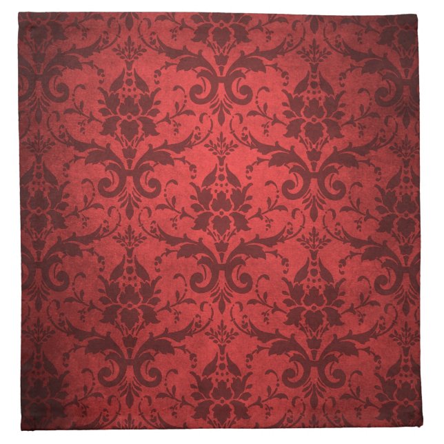 Vintage Red Damask Wallpaper Napkin (Front)
