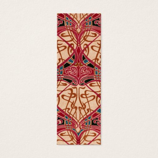 Customizable Vintage Red Design Bookmark Business Card Template