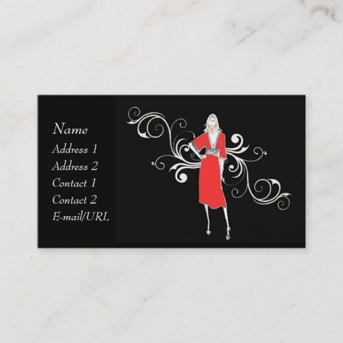 Vintage Red dress - Customize Business Card Templates