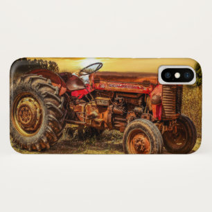 Vintage Red Farm Tractor iPhone X Case