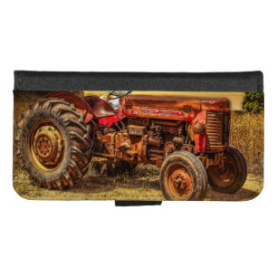 Vintage Red Farm Tractor iPhone 8/7 Wallet Case