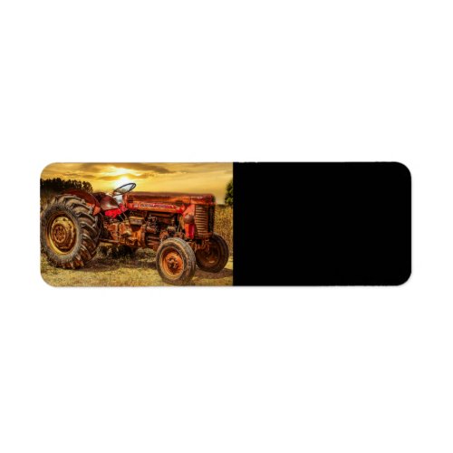 Vintage Red Farm Tractor Label