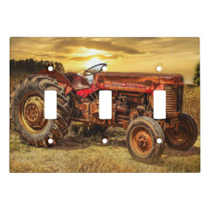 Vintage Red Farm Tractor Light Switch Cover