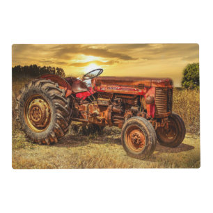 Vintage Red Farm Tractor Placemat