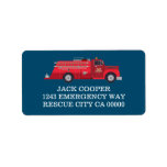 Vintage Red Fire Truck Address Label at Zazzle