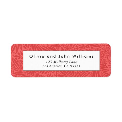 Vintage Red Floral Botanical Return Address Label