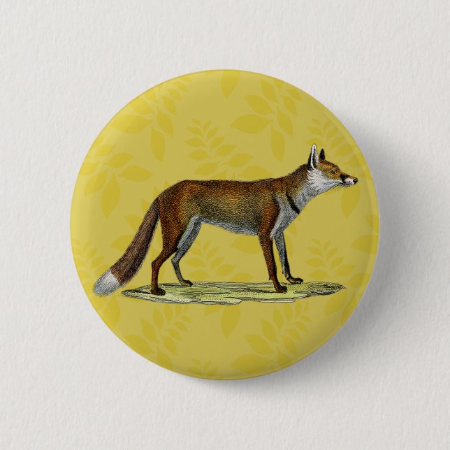 Vintage Red Fox Button (Front)