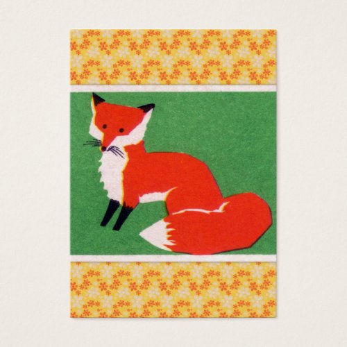 Vintage Red Fox Print Business Card
