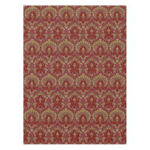 Vintage Red Gold William Morris Autumn Flowers Tablecloth
