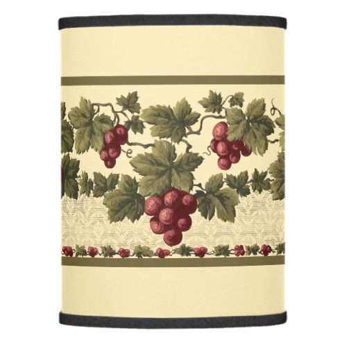 Vintage Red Grapes on Grapevine Frieze Pattern Lamp Shade