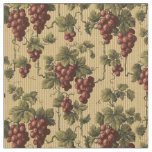 Vintage Red Grapes on Grapevine Pattern Fabric