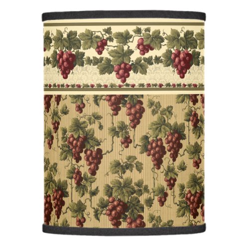 Vintage Red Grapes on Grapevine Pattern Lamp Shade