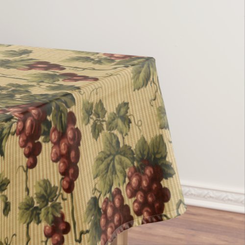 Vintage Red Grapes on Grapevine Pattern Tablecloth