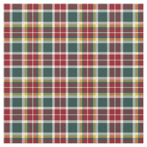 Vintage Red, Green, and Yellow Scottish Plaid Fabric