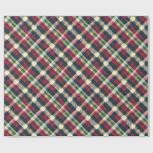 Vintage Red Green Navy Plaid Tartan Holiday