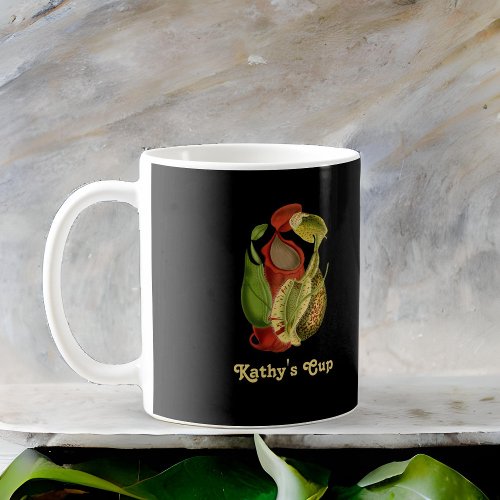 Vintage Red Green Nepenthes Pitcher Plants Name Coffee Mug