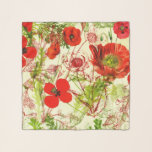 Vintage Red Green Poppies Summer Wildflowers Scarf<br><div class="desc">Wildflowers,  playful daisies,  many vines,  and other floral are swaying in the summertime breeze. Their bright petals nod in the vibrant green nature.</div>