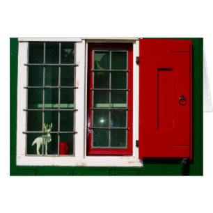 Vintage Red Green White Dutch Window Photo Cards