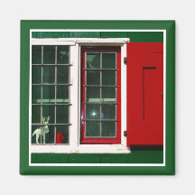 Vintage Red Green White Dutch Window Photo