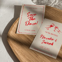 Vintage Red Hand Written Quirky Modern Wedding