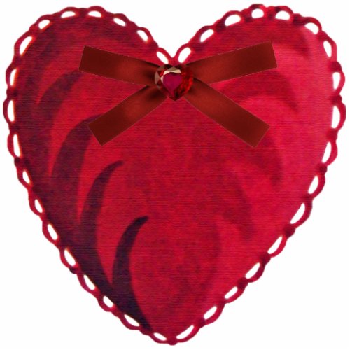 Vintage Red Heart Pin Statuette