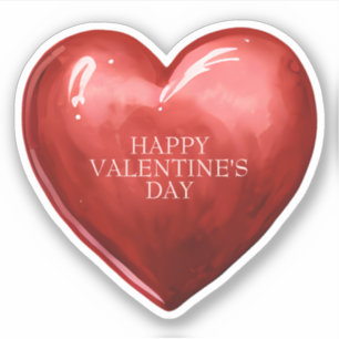 Vintage Red Heart Valentine's Day Sticker
