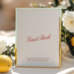 Vintage Red & Ivory Wedding Guest Book Sign<br><div class="desc">Infused with vintage allure and a soothing blend of red and ivory, this design exudes a warm and inviting charm for your celebration. It gently directs your guests to the guest book, inviting them to leave heartfelt messages and capture memories of your special day. Personalize this elegant sign, click «Details»....</div>