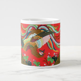 Vintage Red Japanese Phoenix Bird Art G.A. Audsley Giant Coffee Mug