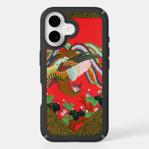 Vintage Red Japanese Phoenix Bird Art G.A. Audsley iPhone 16 Case