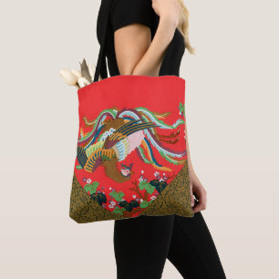 Vintage Red Japanese Phoenix Bird Art G.A. Audsley Tote Bag