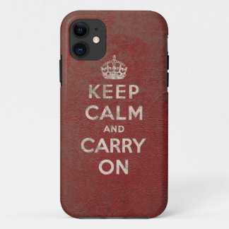 Vintage Red Leather iPhone 11 Case