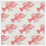 Vintage Red Lobster #1 Drawing Fabric