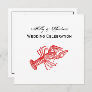 Vintage Red Lobster #1 Drawing Invitation