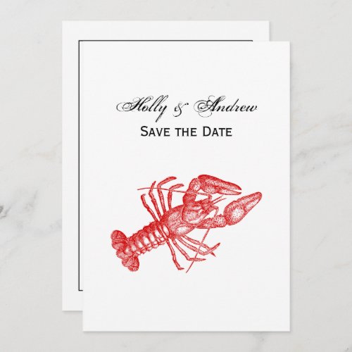 Vintage Red Lobster 1 Drawing Invitation