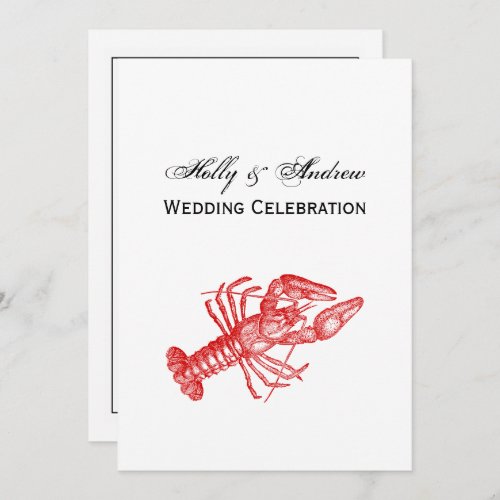 Vintage Red Lobster 1 Drawing Invitation