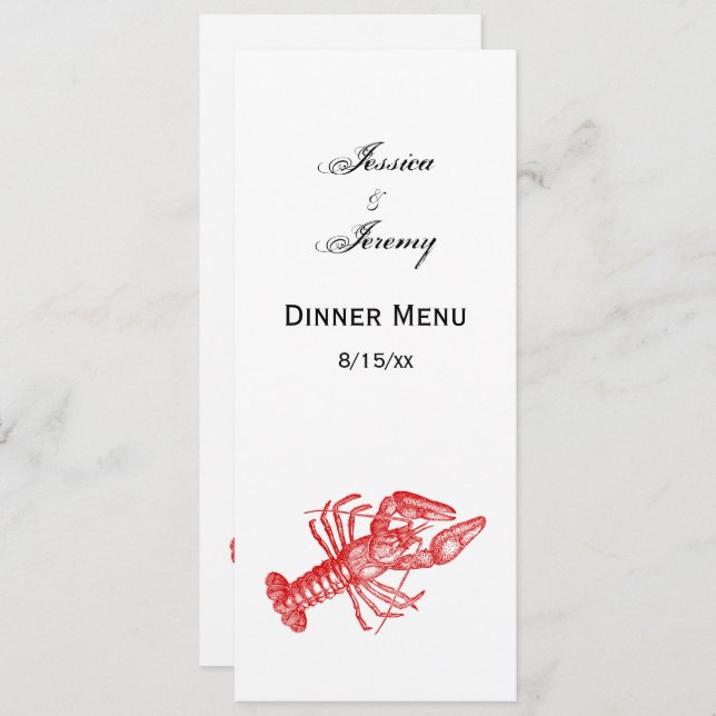 Vintage Red Lobster #1 Drawing Invitation (Front/Back)