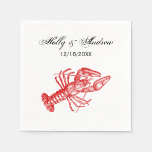 Vintage Red Lobster #1 Drawing Napkins