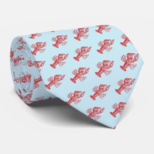 Vintage Red Lobster 1 Drawing Neck Tie