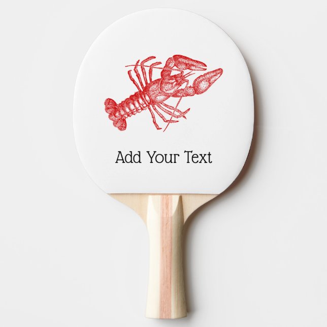 Vintage Red Lobster #1 Drawing Ping Pong Paddle (Front)