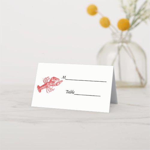 Vintage Red Lobster 1 Drawing Place Card