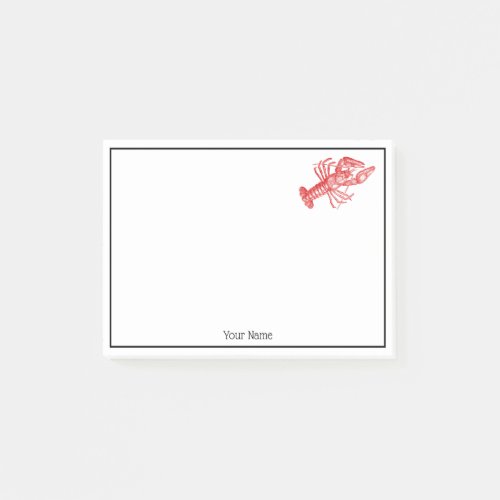 Vintage Red Lobster 1 Drawing Post_it Notes